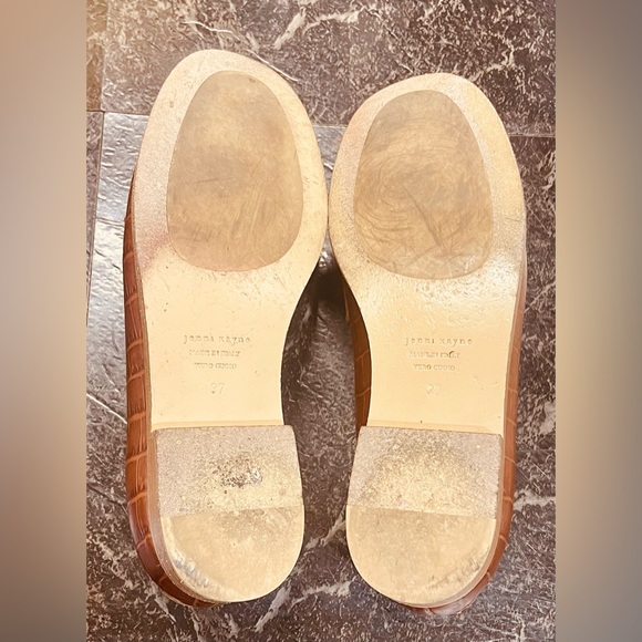 Jenni Kayne Brown Croc-Embossed Loafers - Picture 8 of 11